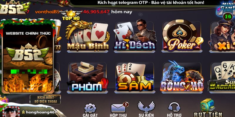 B52 hỗ trợ game thủ nhiều phương thức thanh toán khác nhau